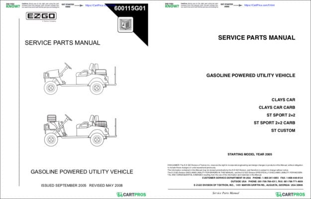 E-Z-GO Utility Vehicle Manuals - Golf Cart Parts, Manuals & Accessories ...