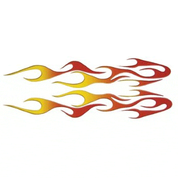 Red / Yellow Flame Decal Kit (Universal Fit) - Golf Cart Parts, Manuals ...